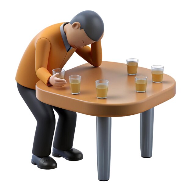 a man is looking at a table with several glasses of alcohol