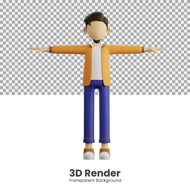 A Man is Standing 3d Illustration