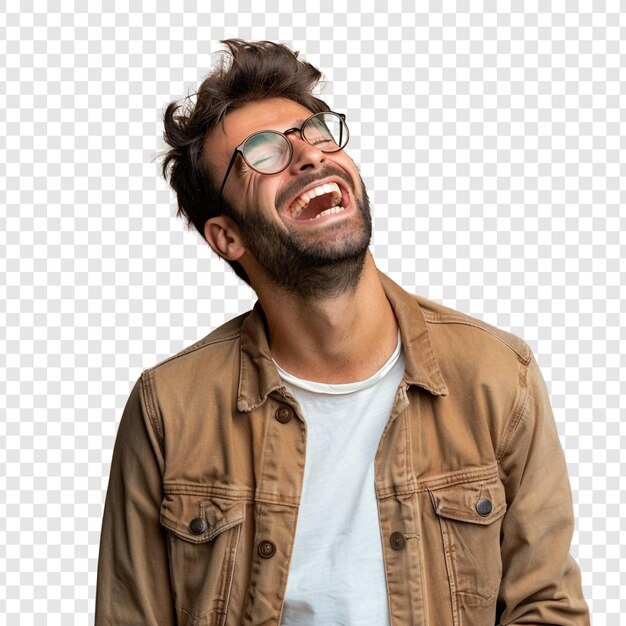 Man Laughing with Happiness