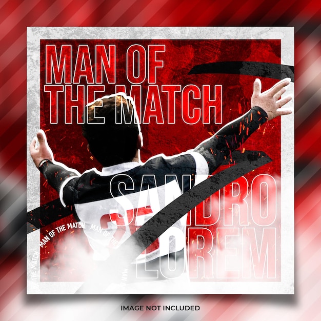 PSD man of the match football social media post template