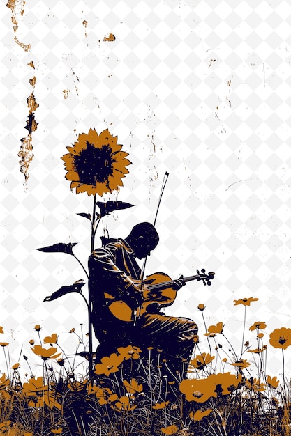 PSD a man playing a viola caipira with a historical brazilian so illustration brazilian life and culture