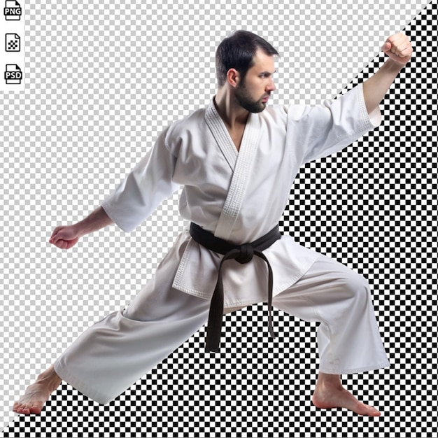 a man practicing karate