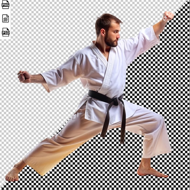 PSD a man practicing karate