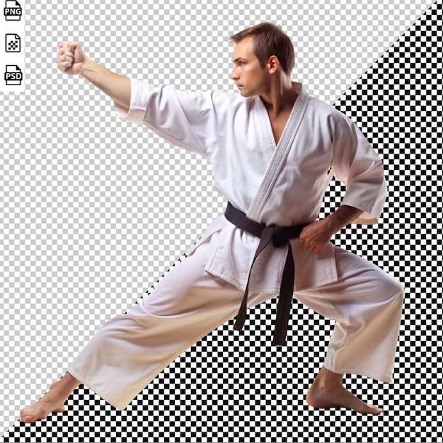 a man practicing karate