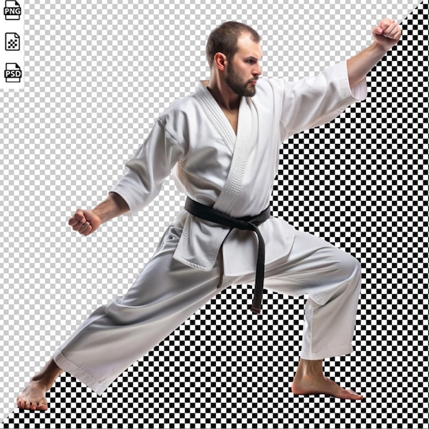 a man practicing karate