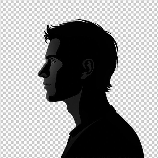 PSD man profile vector silhouette illustration png