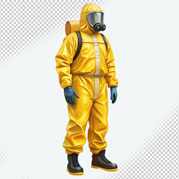 PSD man in protective hazmat suit