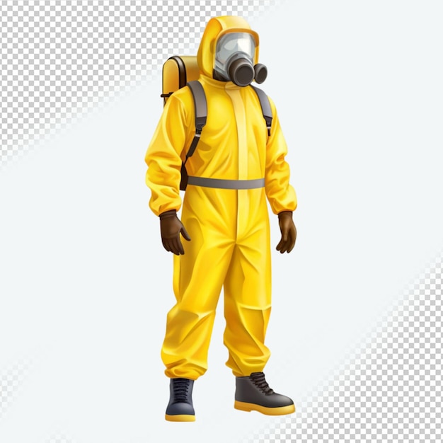 PSD man in protective hazmat suit