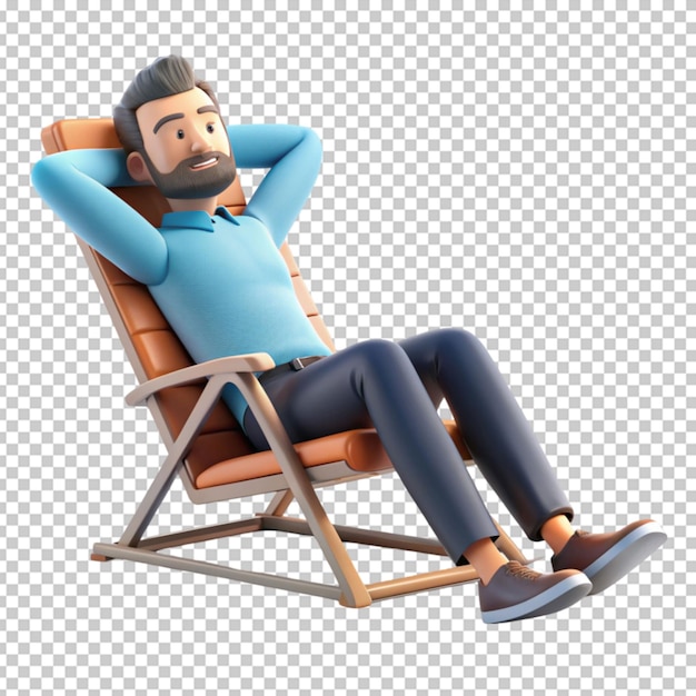 Man Relaxing 3D Cartoon Style