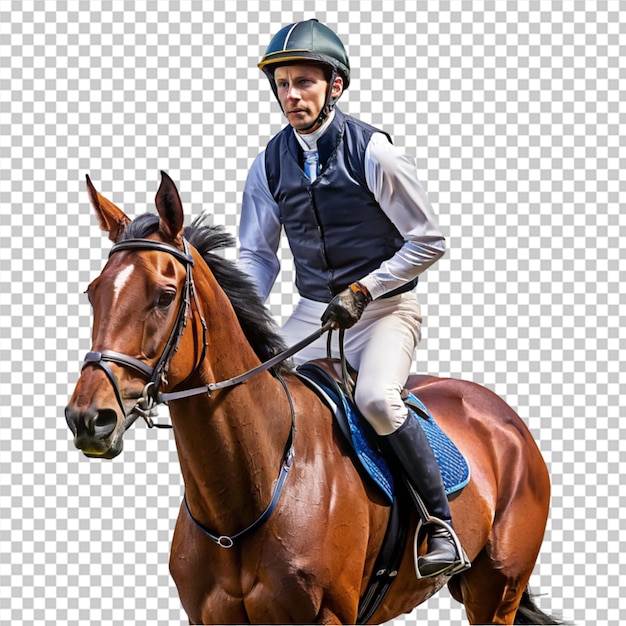 man riding a horse isolated