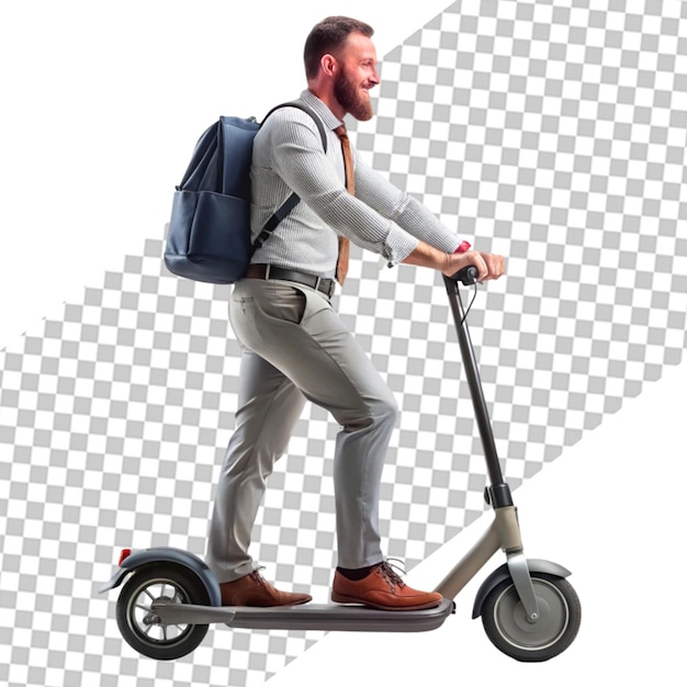 Man riding a scooter outdoors