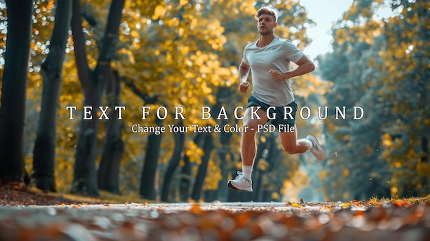 Man Running in Autumn Forest