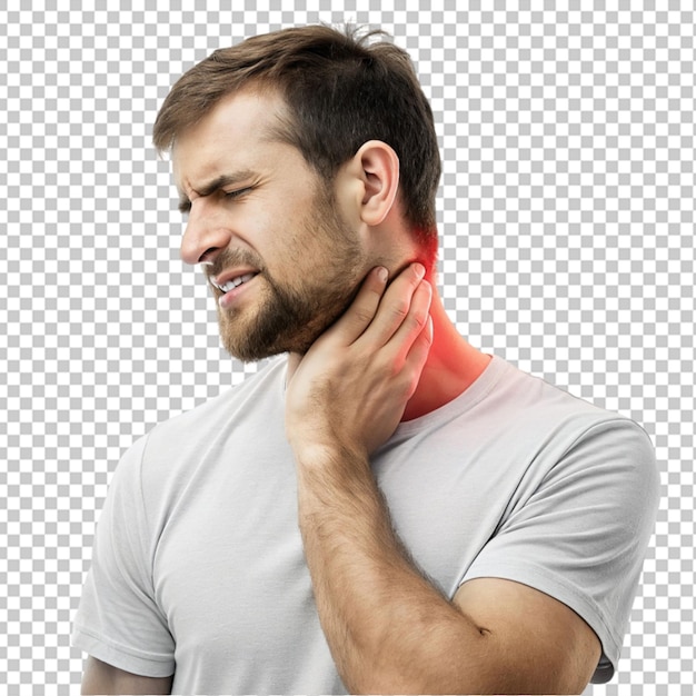 a man touching his neck neck pain concept