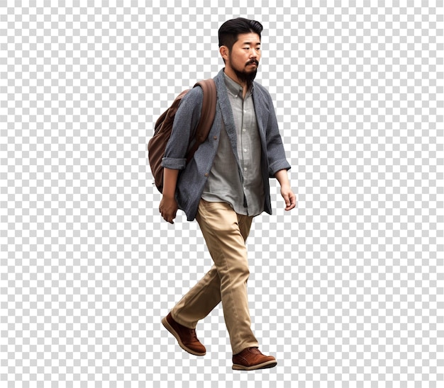 Man walking transparent background