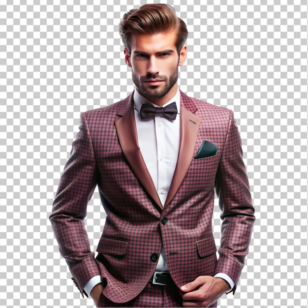 PSD a man wear stylish jacket on transparent background