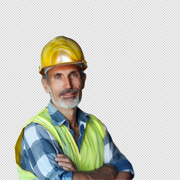 a man wearing a hard hat is wearing a yellow hard hat