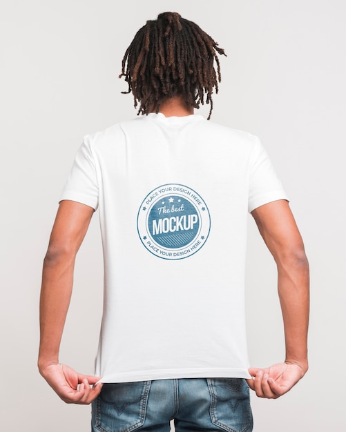 Man wearing t-shirt mockup