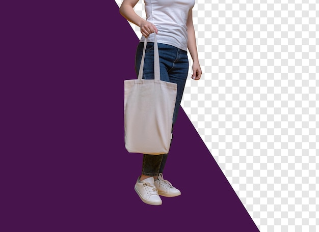 PSD a man with a bag on his shoulder and the bottom half of the picture is a woman standing in front of a purple background