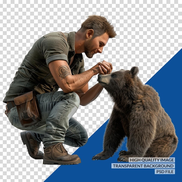 PSD a man with a beard and a bear on his chest