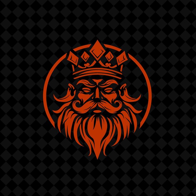 PSD a man with a beard and crown on a black background