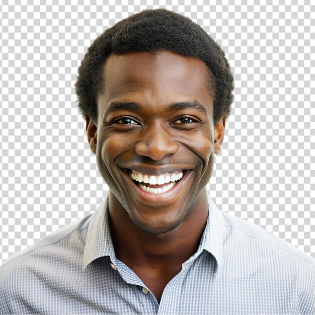 A man with a beard and mustache smiling on transparent background