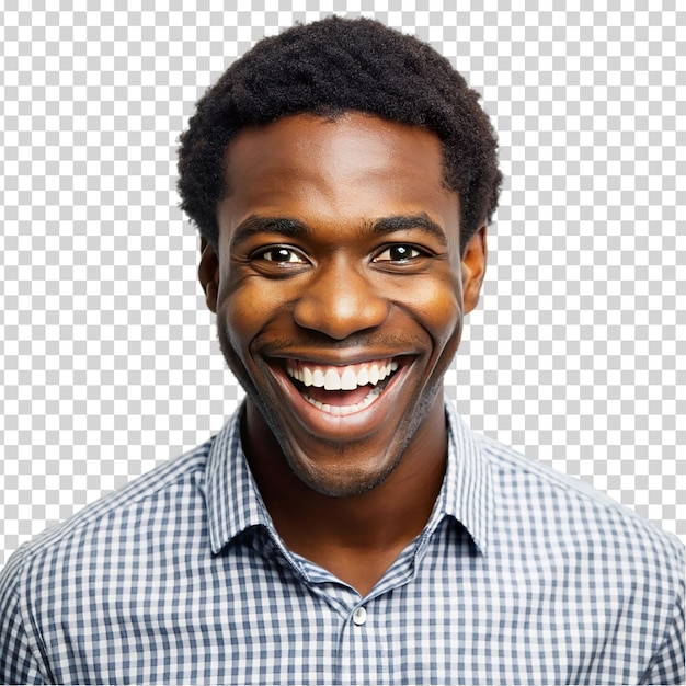 A man with a beard and mustache smiling on transparent background