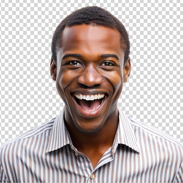 A man with a beard and mustache smiling on transparent background