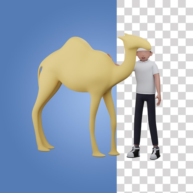 Man With Camel 3D Icon