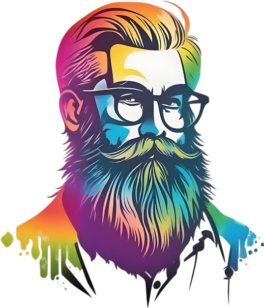 PSD a man with glasses and a beard is wearing a shirt that says quot the name quot