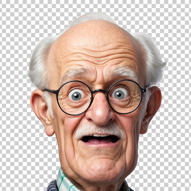 a man with glasses and a mustache is looking at the camera