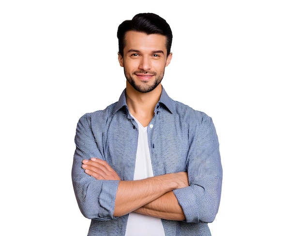 PSD a man with his arms crossed and a white background