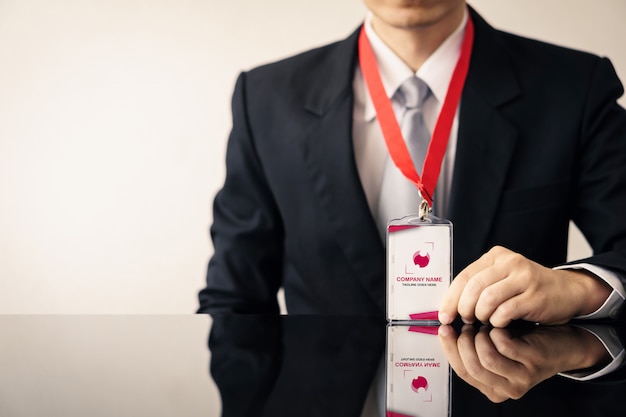 Man with Identification card mockup