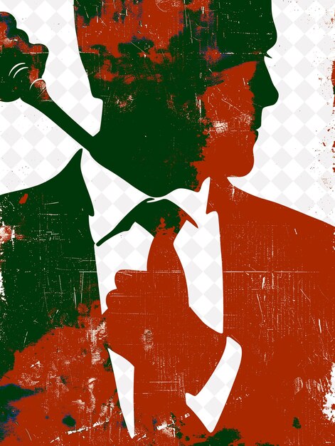 PSD a man with a microphone and a man in a suit with a red and green background