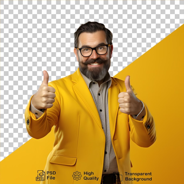 man with thumbs up sign isolated on transparent background include png file