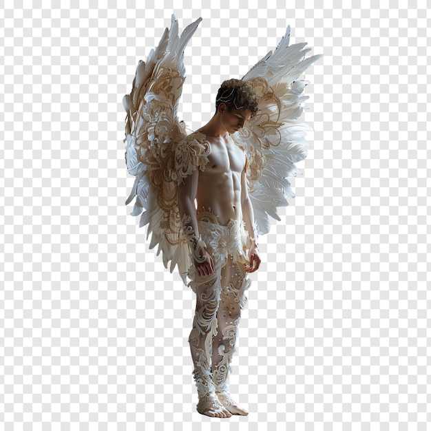 PSD a man with wings on his back and the words angel on the right