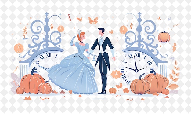 a man and woman are standing in front of a clock