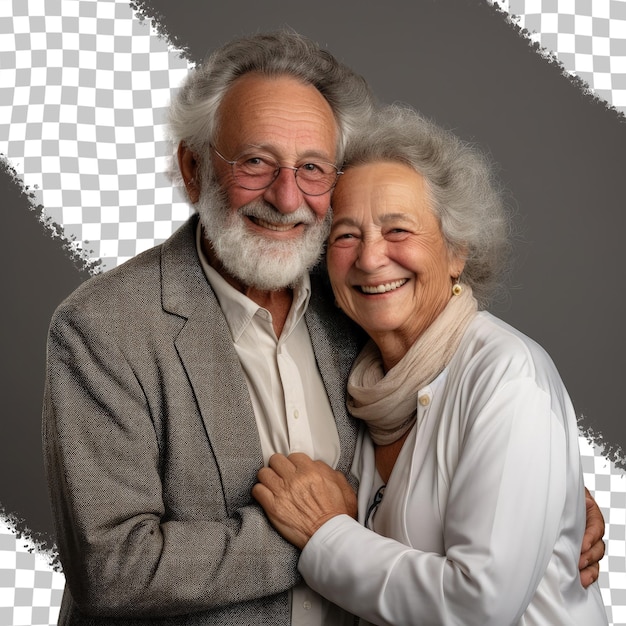 a man and woman pose for a picture with the words " the word " on it.