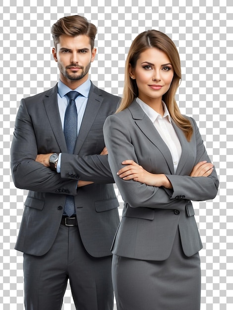 a man and a woman stand in front of a crossword puzzle