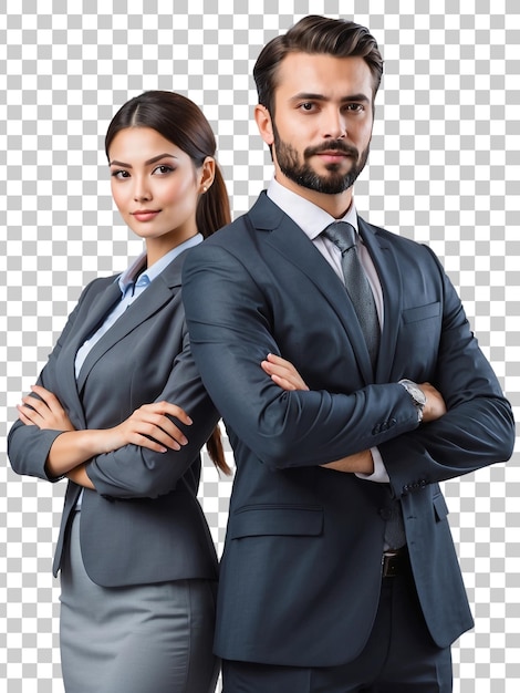 PSD a man and a woman stand in front of a crossword puzzle