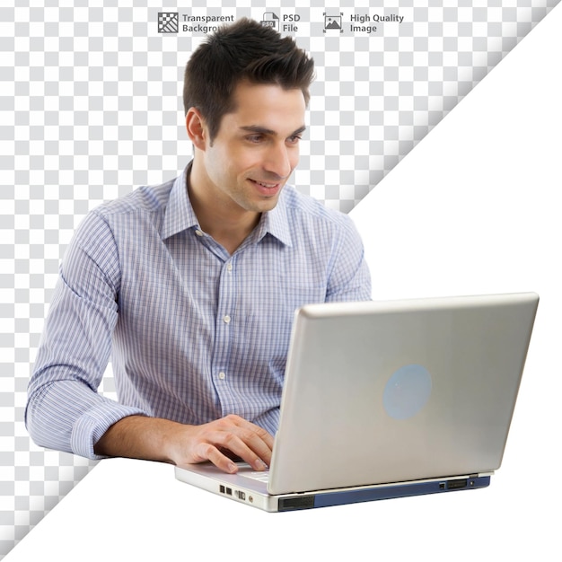 Man working on laptop in office