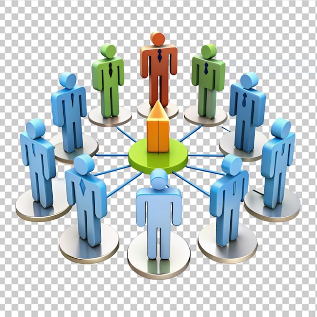 Management concept on transparent background