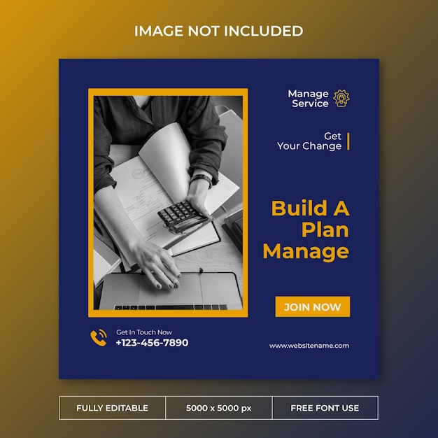 Manager instagram post social media template