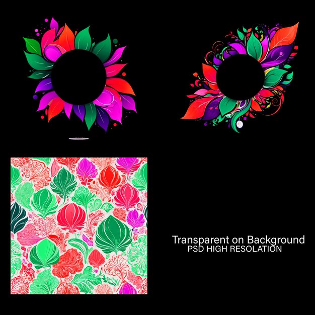 PSD mandala background design on transparent background