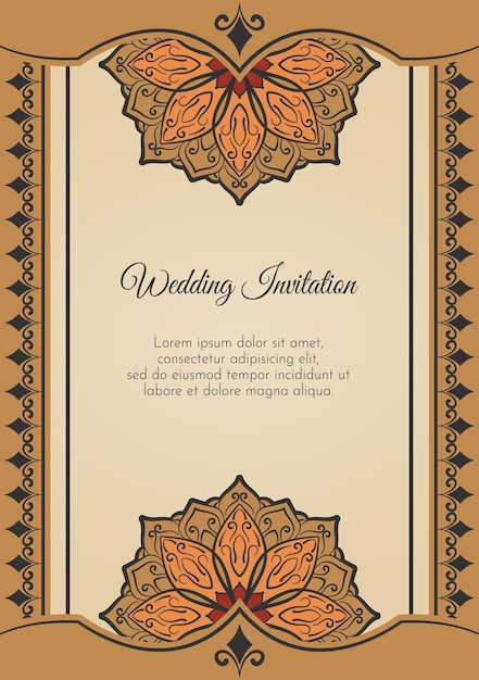 PSD mandala ornament background invitation card