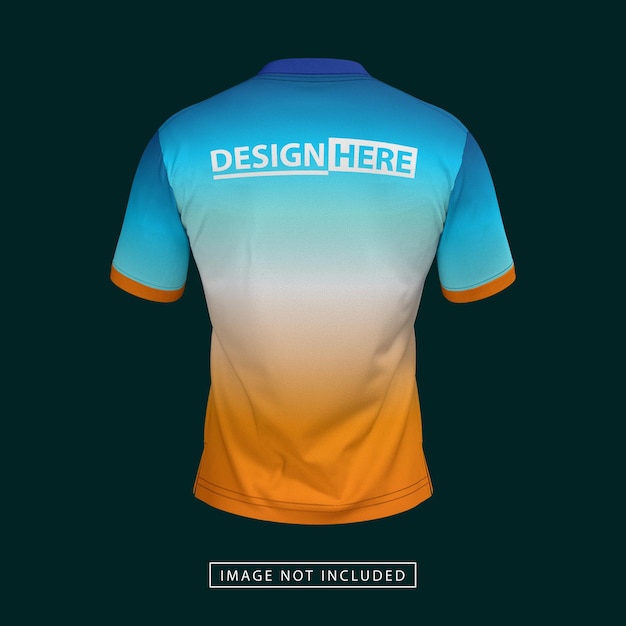 MANDARIN COLLAR SHORTSLEEVE JERSEY MOCKUP BACK VIEW