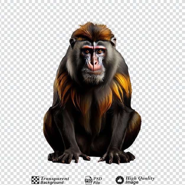 mandrill monkey isolated on transparent background