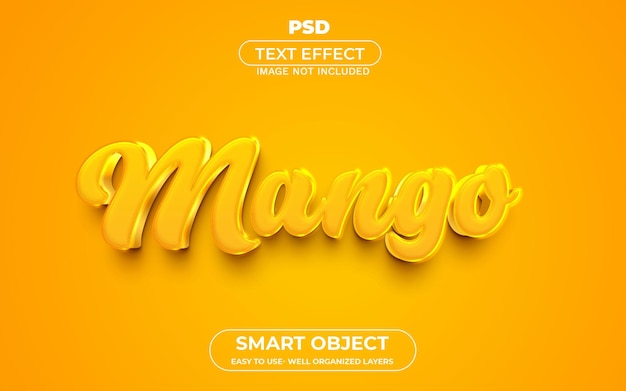 Mango 3d editable text effect style with background