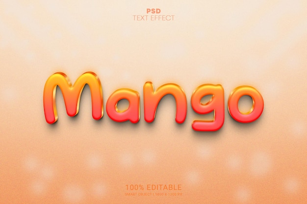 Mango 3D PSD Editable Text Effect Design