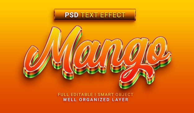 Mango 3d style text effect