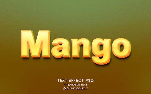 PSD mango 3d style text effect